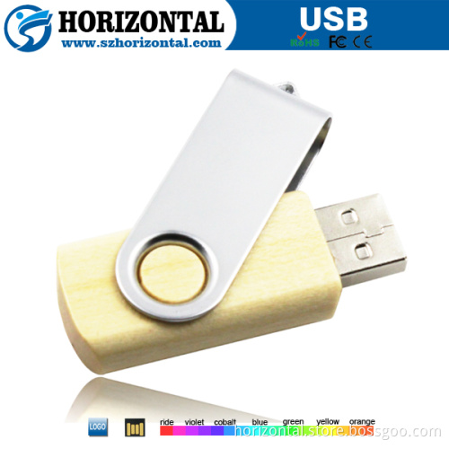 Custom logo wood usb flash disk with custom box